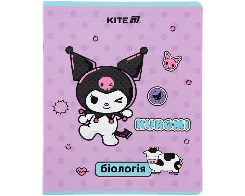 Зошит Kite предметний Kuromi 48 аркуші, клітинка, біологія (HK25-240-7)