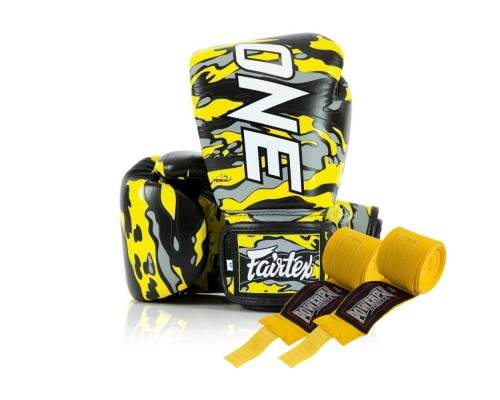 Боксерські рукавички Fairtex BGV-ONE X STBG (натуральна шкіра) 14 унцій (бинти в комплекті) (BGV-ONE_X_STBG_14oz)