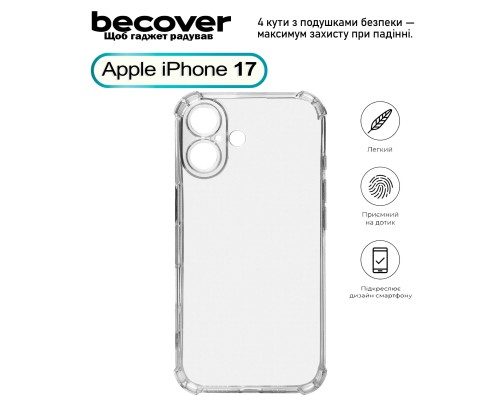 Чохол до мобільного телефона BeCover Anti-Shock Apple iPhone 17 Clear (713793)