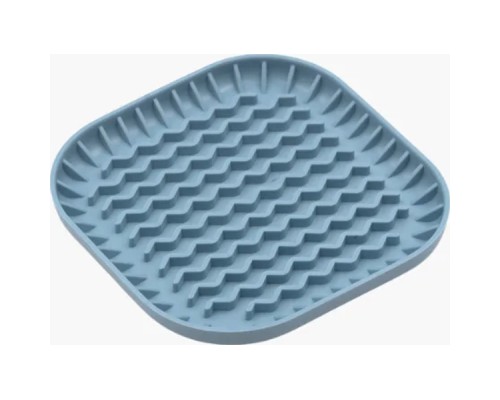 Універсальний посуд для тварин Fiboo Fiboowl килимок для злизування ласощів та їжі, S синій (FIB0213)