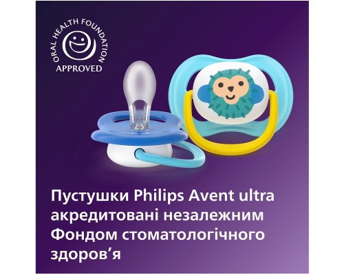 Пустушка Philips AVENT Ultra Air 6-18 місяців 2 шт синьо-жовта (SCF080/26)