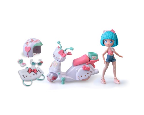 Лялька 4SF Manga Dolls Hello Kitty Красуня Пінк на скутері (HKTF3000)