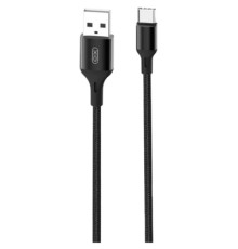 Дата кабель USB 2.0 AM to USB-C 2.0m braided NB143 black XO (6920680870844)