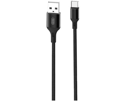 Дата кабель USB 2.0 AM to USB-C 2.0m braided NB143 black XO (6920680870844)