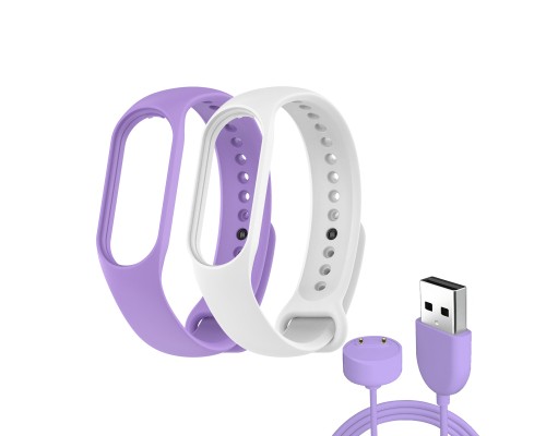 Ремінець до фітнес браслета Armorstandart комплект 3шт Xiaomi Mi Band 7/6/5 New Style Lavender (ARM77039)
