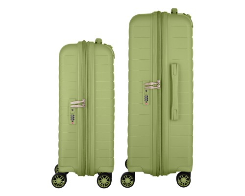Набір валіз 2E Aero (M+S), оливково-зелені (2E-SPP-AERO-SET2-MG)