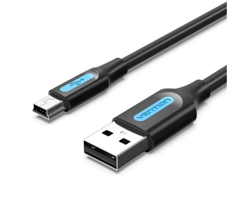 Дата кабель USB 2.0 A Male to Mini-B Male Cable 2M Black PVC Type VENTION (COMBH)