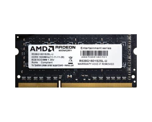 Модуль пам'яті для ноутбука SoDIMM DDR3L 8GB 1600 MHz AMD (R538G1601S2SL-U)