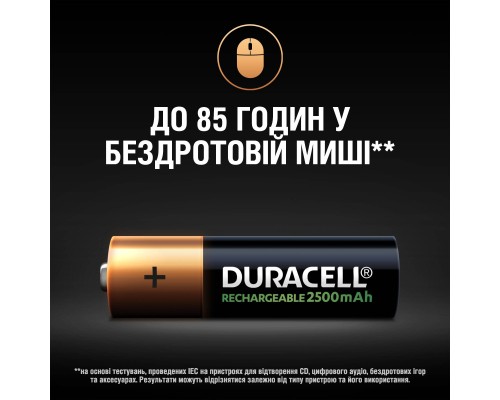 Акумулятор Duracell AA HR6 2500mAh * 4 (5000394057203 / 5007308) 