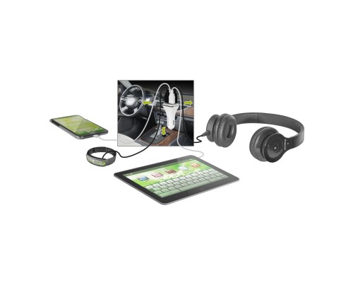 Зарядний пристрій Defender UCA-05 авто, 4 порта USB, 5V / 8A (83567)