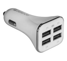 Зарядний пристрій Defender UCA-05 авто, 4 порта USB, 5V / 8A (83567)