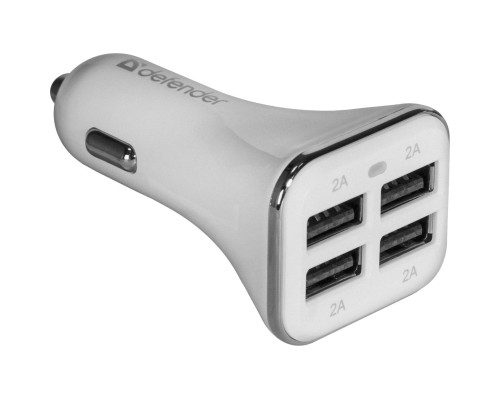 Зарядний пристрій Defender UCA-05 авто, 4 порта USB, 5V / 8A (83567)