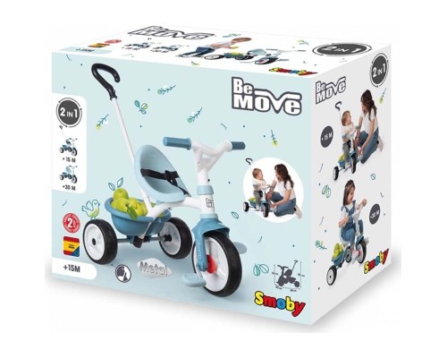 Дитячий велосипед Smoby Be Move 2 в 1 з багажником Блакитний (740331)