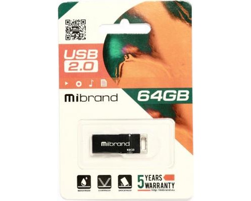 USB флеш накопичувач Mibrand 64GB Сhameleon Black USB 2.0 (MI2.0/CH64U6B) 