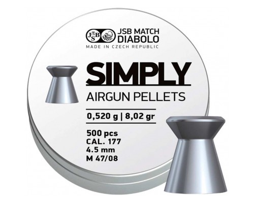 Пульки JSB Diabolo Simply 4,5 мм, 0.52 г, 500 шт/уп (001245-500)