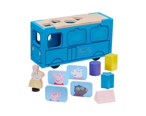 Ігровий набір Peppa Pig дерев'яний сортер - Шкільний автобус Пеппи (07222)