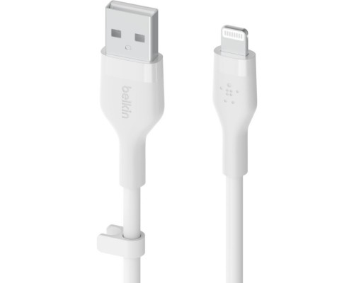Дата кабель USB 2.0 AM to Lightning 1.0m SILICONE white Belkin (CAA008BT1MWH)