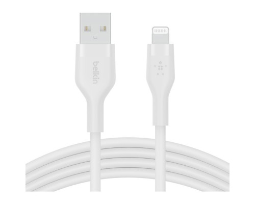 Дата кабель USB 2.0 AM to Lightning 1.0m SILICONE white Belkin (CAA008BT1MWH)