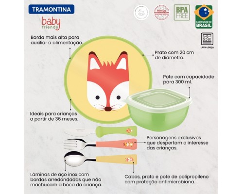 Набір дитячого посуду Tramontina Baby Friends 23797/908 5 предметів (6710900)