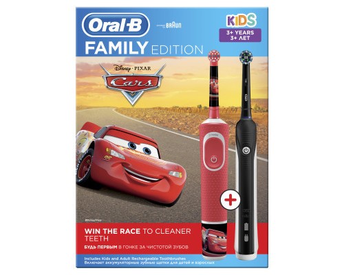 Електрична зубна щітка Oral-B PRO 700 D16.513.1U + D100.410.2K Cars (Family Edition)