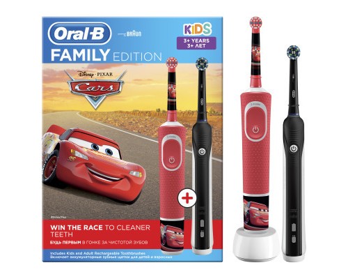 Електрична зубна щітка Oral-B PRO 700 D16.513.1U + D100.410.2K Cars (Family Edition)