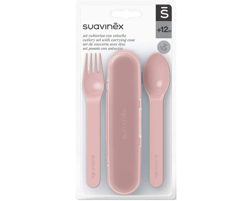 Набір дитячого посуду Suavinex Лісові історії Столові прибори рожеві (401235)