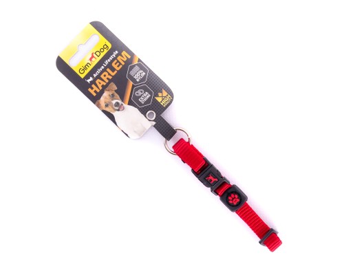 Нашийник для тварин GimDog Harlem нейлон 46-66 см/25 мм червоний (8009632058702)