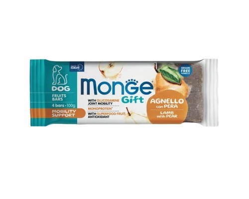 Ласощі для собак Monge Gift Dog Mobility support ягня з грушею 100 г (8009470085847)