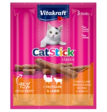 Ласощі для котів Vitakraft м'ясні палички індичка та ягня 3х6г (4008239241924)