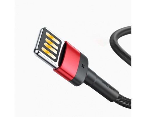 Дата кабель USB 2.0 AM to Lightning 1.0m Cafule Special Edition 2.4A Black-Red Baseus (CALKLF-G91)