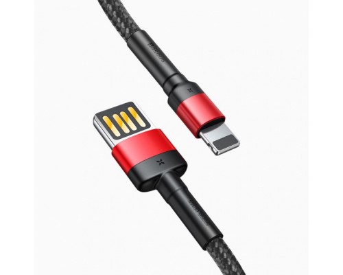 Дата кабель USB 2.0 AM to Lightning 1.0m Cafule Special Edition 2.4A Black-Red Baseus (CALKLF-G91)