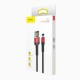 Дата кабель USB 2.0 AM to Lightning 1.0m Cafule Special Edition 2.4A Black-Red Baseus (CALKLF-G91)