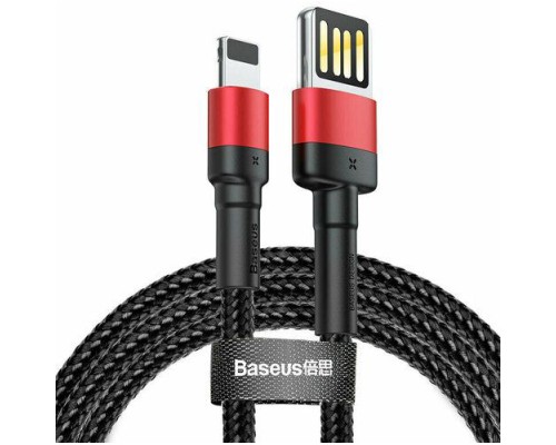 Дата кабель USB 2.0 AM to Lightning 1.0m Cafule Special Edition 2.4A Black-Red Baseus (CALKLF-G91)