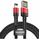 Дата кабель USB 2.0 AM to Lightning 1.0m Cafule Special Edition 2.4A Black-Red Baseus (CALKLF-G91)