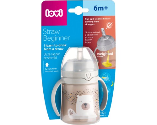 Поїльник-непроливайка Lovi Buddy Bear з трубочкою та обтяжувачем 150 мл (35/360)