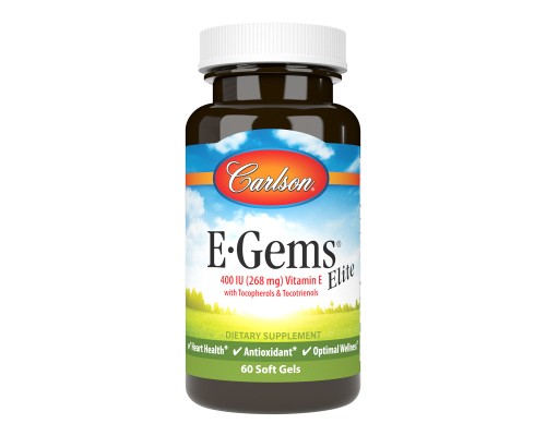 Вітамін Carlson Вітамін E, 400 МО (268 мг), E-Gems Elite, 60 желатинових капсул (CL00770)