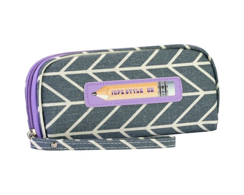 Пенал Cool For School 1 відділення з ремінцем Сірий (J-2621-dk.grey)