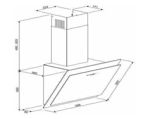 Витяжка кухонна GRANADO Vivares 1614-1200 white glass (GCH336455)