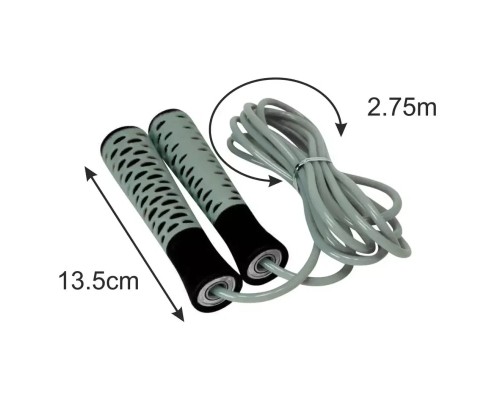 Скакалка PowerPlay 4206 Cіро-чорна (PP_4206_Grey/Black)