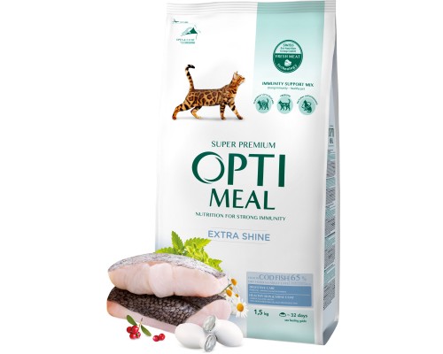 Сухий корм для кішок Optimeal з високим вмістом тріски 1.5 кг (4820215369657)