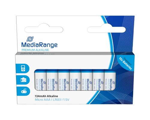 Батарейка Mediarange AAA LR03 1.5V Premium Alkaline Batteries, Micro, Pack 10 (MRBAT102) Батарейка Mediarange AAA LR03 1.5V Premium Alkaline Batteries, Micro, Pack 10 (MRBAT102)