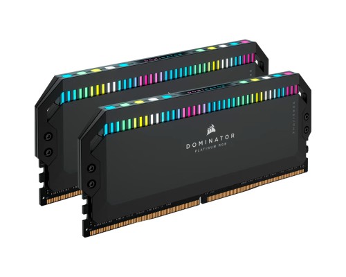 Модуль пам'яті для комп'ютера DDR5 64GB (2x32GB) 6400 MHz Dominator Platinum RGB Black Corsair (CMT64GX5M2B6400C32)