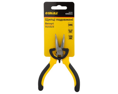 Плоскогубці Sigma довгогубці вигнуті 125мм Standard (4356511) (4356511)