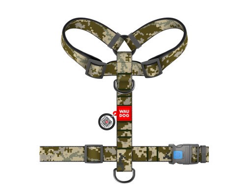 Шлея для собак WAUDOG Nylon анатомічна H-подібна з QR-паспортом 