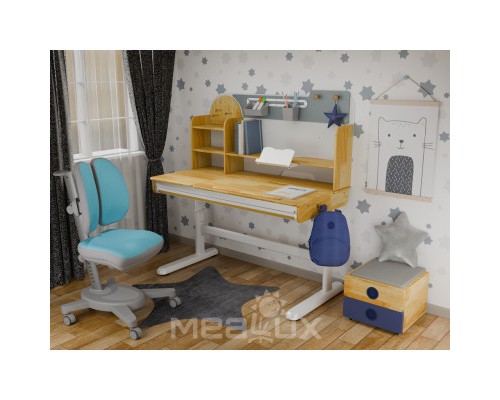 Парта з кріслом Mealux Timberdesk L (парта + крісло + тумба) (BD-690 L+ box BD 920-2 BL+Y-115 BLG)