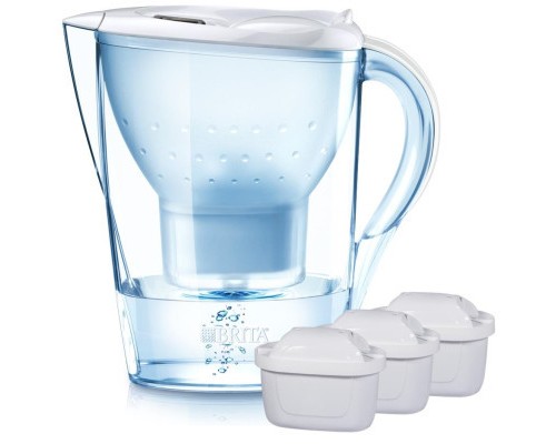 Фільтр-глечик Brita Marella Memo + 3 картриджі, 2.4л, білий (1039273)