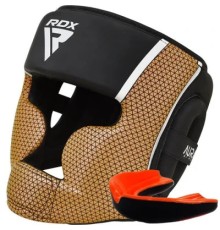 Боксерський шолом RDX Aura Plus T-17 Black Golden XL (HGR-T17BGL-XL+)