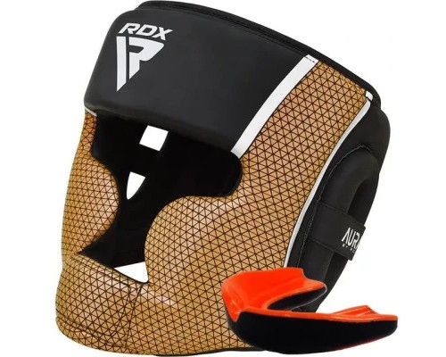 Боксерський шолом RDX Aura Plus T-17 Black Golden XL (HGR-T17BGL-XL+)
