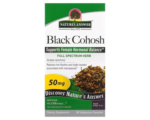 Трави Nature's Answer Клопогон, 50 мг, Black Cohosh, Full Spectrum Herb, 90 вегетаріанських кап (NTA-16126)