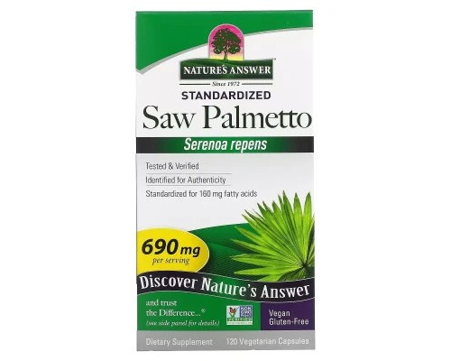 Трави Nature's Answer З Пальметто, 690 мг, Saw Palmetto, Standardized, 120 вегетаріанських до (NTA-16431)
